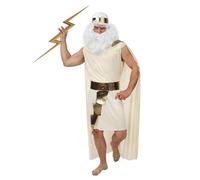 P'TIT CLOWN - Déguisement Zeus Adulte - Costume Dieu Grec pour Homme - Tenue Carnaval, Halloween, Cosplay, Fête Costumée, Évènement à Thème - Blanc