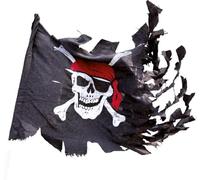 P'tit Clown - Drapeau Pirate - Idéal pour Une Décoration de Fête - Carnaval, Anniversaire Enfant - Polyester - Noir