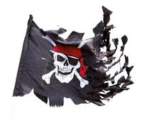 P'TIT CLOWN - Drapeau Pirate - Idéal pour une Décoration de Fête - Carnaval, Anniversaire Enfant - Polyester - Noir