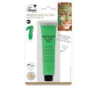 P'TIT CLOWN - Fard à l'Eau avec Pinceau - Maquillage Déguisement - Make-up - Adulte - Peinture Visage - Lavable - Non Toxique - Halloween, Carnaval, Anniversaire, Cosplay, Kermesse (Vert)