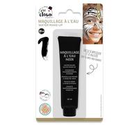 P'TIT CLOWN - Fard à l'Eau avec Pinceau - Maquillage Déguisement - Make-up - Adulte - Peinture Visage - Lavable - Non Toxique - Halloween, Carnaval, Anniversaire, Cosplay, Kermesse (Noir)