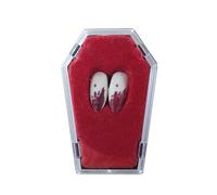 P'tit Clown - Fausse Canine de Vampire en Plastique Rigide - Accessoire Parfait pour Déguisement Halloween, Parfait pour Cosplay, Soirées à Thème et Effet Terrifiant Réaliste (Blanc, Rouge)