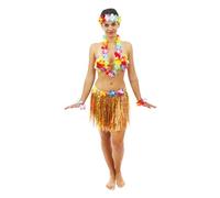 P'tit Clown - Jupe Hawaïenne - Hula - Costume Déguisement Hawaïen - Accessoire Fête Tropical Luau, Aloha Beach Summer Party, Carnaval, Soirées à Thème (Ceinture de fleurs - 40 cm)