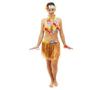 P'tit Clown - Jupe Hawaïenne - Hula - Costume Déguisement Hawaïen - Accessoire Fête Tropical Luau, Aloha Beach Summer Party, Carnaval, Soirées à Thème (Ceinture de fleurs - 40 cm)