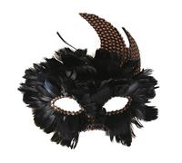 masque loup plume corbeau clous steampunk adulte - générique 23373 Noir G