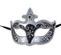 P'tit Clown - Loup Vénitien - Masque Déguisement Adulte - Idéal pour Compléter Accessoire Tenue Carnaval, Fêtes de Fin d'Année, Nouvel An, Noël et Fêtes Costumées (Noir)