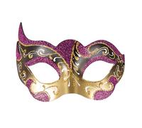 P'tit Clown - Loup Vénitien - Masque Déguisement Adulte - Idéal pour Compléter Accessoire Tenue Carnaval, Fêtes de Fin d'Année, Nouvel An, Noël et Fêtes Costumées (Rose, Or)