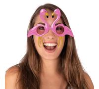 P'TIT CLOWN - Lunettes Fantaisies - Funny Party Glasses - Adulte - Parfaites pour Déguisement Carnaval, Cosplay, Soirée Cocktail, Fête Tropicale - Plastique (Lunettes Flamant rose)