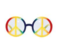 P'tit Clown - Lunettes Hippies - Rondes - Parfaites pour Compléter Déguisement Déguisement Carnaval, Festival - Costume Rétro - Flower Power - Peace and Love - Années 70 - Woodstock (Peace and Love)