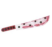 P'tit Clown - Machette Factice en Plastique - Accessoire Effrayant pour Halloween, Déguisements de Tueur, Cosplay, et Soirées à Thème (Blanc, Rouge)