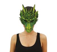 P'TIT CLOWN - Masque de Déguisement Adulte - Dinosaure - Dragon - en Mousse Polyuréthane - Parfait pour Carnaval, Halloween, Fêtes Costumées et Évènements à Thème (Dragon)