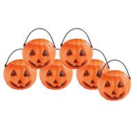 P'tit Clown - Mini Pots - Chaudrons - Parfaits pour Récolte de Bonbons d'Halloween - Lot de 6 (Mini pots de citrouille)