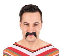 PTIT CLOWN - Moustache de Mexicain - Mexican's Mustache - Accessoire de Déguisement - Bandit, Gringo - Adhésives, Autocollantes - Parfait pour Carnaval, Fêtes à Thèmes, Cosplay, Halloween - Noir
