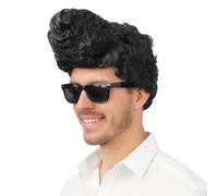 P'TIT CLOWN - Perruque Déguisement Homme - Look Rock'n'Roll, Star - Idéale pour une Soirée Déguisée, Carnavals, Célébrations - Cheveux en Polyester