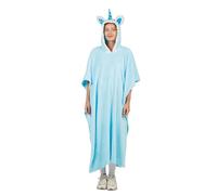 P'tit Clown, Poncho-Licorne-Adulte, Bleu Pastel, Taille Unique