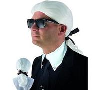 P'TIT Clown re18036 - Perruque KARL avec catogan, longue, Blanc Blanc G