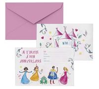 P'tit Clown - Carton Invitation - Princesses - Lot de 8