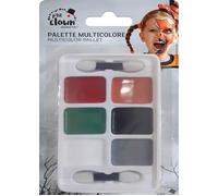 P'TIT Clown re23182 - Palette de maquillage Halloween fards gras 6 couleurs