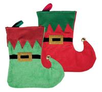 P'TIT Clown re23545, Chaussette de Noël Lutin 30cm Rouge ou Verte (x1)
