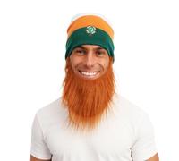P'TIT CLOWN - 66685 - Bonnet Saint Patrick avec Barbe - St Patrick's Day and Beard - Accessoire de Déguisement Adulte Unisexe - Parfait pour les Évènements sur le Thème de l'Irlande