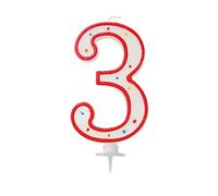 P'TIT Clown re90193 - Bougie anniversaire 12,5cm GÉANTE, chiffre 3