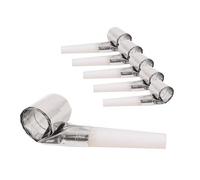 P'tit Clown - sans-Gênes en Plastique et Papier - Lot de 6 - Accessoires Festifs Colorés pour Anniversaires et Célébrations (Argent)