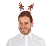 P'TIT CLOWN - Serre-tête Noël Adulte - Bandeau de Noel - Renne, Guirlande, Flocons de Neige, Bonhomme Pain d'Épices - Accessoire Déguisement, Costume Fête Christmas, Xmas (Bonhomme de pain d'épices)