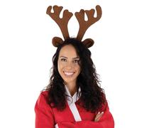 P'TIT CLOWN - Serre-tête Noël Adulte - Bandeau de Noel - Renne, Guirlande, Flocons de Neige, Bonhomme Pain d'Épices - Accessoire Déguisement, Costume Fête Christmas, Xmas (Renne)