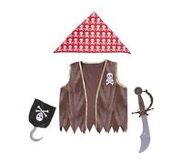P'TIT CLOWN - Set de Déguisement Enfant - Unisexe - Parfait pour Costume Carnaval, Halloween, Cosplay, Fête Costumée - Taille Unique (Set pirate)