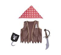 P'TIT CLOWN - Set de Déguisement Enfant - Unisexe - Parfait pour Costume Carnaval, Halloween, Cosplay, Fête Costumée - Taille Unique (Set pirate)