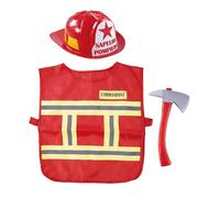 P'TIT CLOWN - Set de Déguisement Enfant - Unisexe - Parfait pour Costume Carnaval, Halloween, Cosplay, Fête Costumée - Taille Unique (Set pompier)