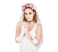 P'tit Clown - Set Déguisement Adulte Femme Halloween - Mariée Sanglante - Bloody Bride Dress-Up Kit - Unisexe