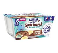 Nestlé P'tit Gourmand Végétal Banane Cacao - dès 6 mois - 4x90g