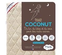 P'tit Lit - Matelas Enfant/Bébé Coco Nut - 70x140 cm - 1 face Latex / 1 face Coco d'Origine Végétale - Lin : Naturellement Thermorégulateur - Déhoussable - Oeko Tex® - Fabrication Française