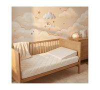 Pack Matelas Bébé 60x120 + Plan Incliné Étoiles Dorées + Protège-matelas - Déhoussable Et Sain Blanc 60X120