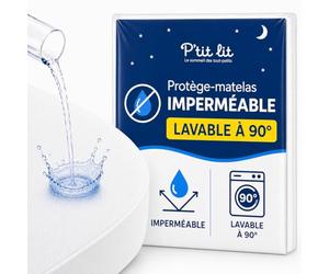 P'TIT LIT - Protège Matelas pour Couffin 40x80 cm - Alèse bébé Imperméable - Landau - Nacelle - Lavable à 90°C - Respirant et Silencieux - sans Traitement Chimique - Entièrement élastiqué - Oeko-Tex