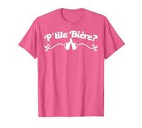 P'tite Bière? Soirée Humour Apéro Fête Bar Amis Cadeau T-Shirt, Homme, Rose Chiné, XL