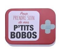 P'tits Bobos Pansements Enfants - Boîte en Métal avec 24 Pansements Colorés - Waterproof & Hypoallergénique - Pansement Enfant pour Peau Sensible - Idéal École, Voyage & Premiers Secours
