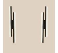 PTLYE Appliques murales pour Chambre à Coucher Ensemble d'intérieur de Deux Gauche et Droite 3 Couleurs 3000K-6500K Câblage réglable pour Appliques murales de Salon Ensemble de 2 luminaires