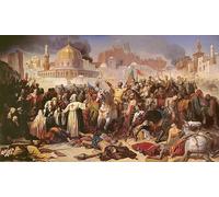 PTLYE Célèbre Images Imprimées Toile Impression Art Mural Prise de Jérusalem par Emile Signol Impressions sur Toile Art pour le Décor de Couloir 60x90cm