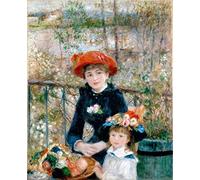 PTLYE Célèbre Peinture Toile Paysage Toile Paysage les deux soeurs sur la terrasse de Pierre Auguste Renoir Pour la Décoration de Bureau 60x90cm