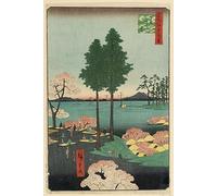 PTLYE Célèbre Peinture Toile Paysage Toile Paysage Suwa Bluff Nippori de la série Cent vues célèbres d'Edo par Ando Hiroshige Pour la Décoration de Bureau 60x90cm