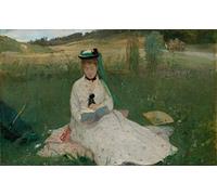 PTLYE La Reproduction Toile Paysage Toile Paysage Lecture de Berthe Morisot Impression Toile Modeme pour la Décoration Intérieure 60x90cm