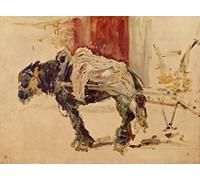 PTLYE La Reproduction Toile Paysage Toile Paysage un cheval de trait à Céleyran par Henri De Toulouse Lautrec Impression Toile Modeme pour la Décoration Intérieure 60x90cm