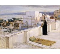 PTLYE Peinture Célèbre Impression sur Toile Art Tableau Toile Alger par Frederick Arthur Bridgman Peinture Murale Art pour Salon 60x90cm