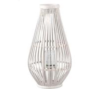 PTMD Lanterne Lysia - 25x25x48 cm - Verre - Blanc