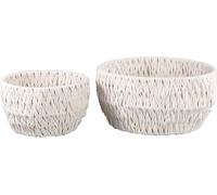 PTMD Panier Elliot - 55x55x28 cm - Lin - Blanc - Set de 2