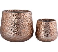 PTMD Pot de fleurs Burt - 34x34x32 cm - Aluminium - Cuivre - Set de 2