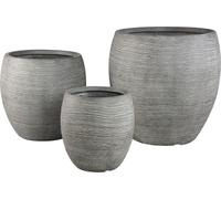 PTMD Pot de fleurs Giulietta - 55x55x54 cm - Magnésium - Gris - Set de 3