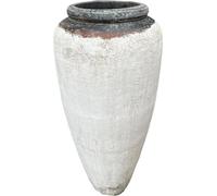 PTMD Pot de fleurs Kajetan - 55x55x100 cm - Ciment - Blanc